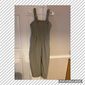 Army green overalls wide leg khaki